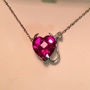 Silver Devil's Heart Necklace