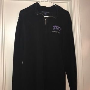 Black TCU quarter zip. Warm, fits big, size medium