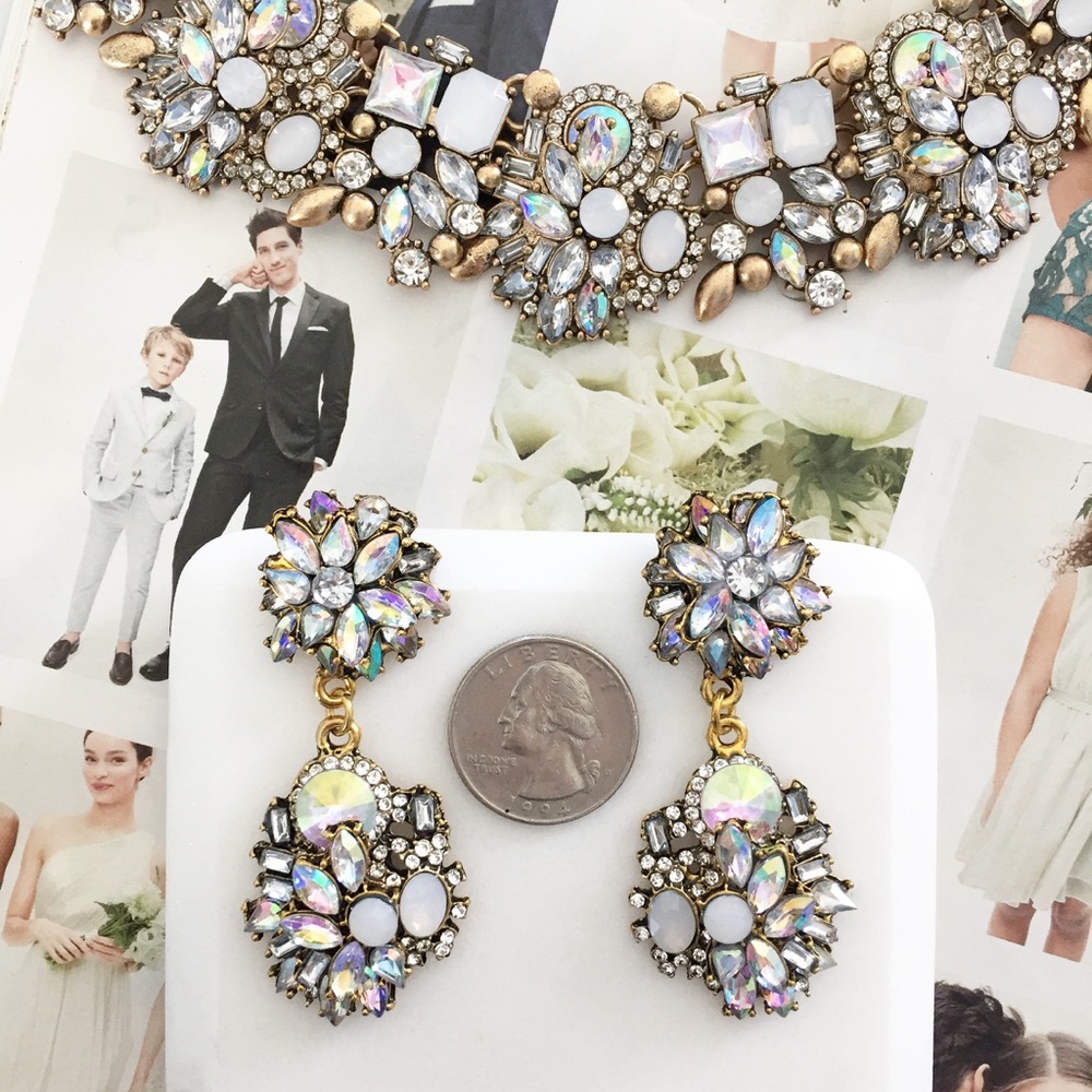 "Antoinette" Earrings || Clear Crystal Statement - Picture 4 of 11
