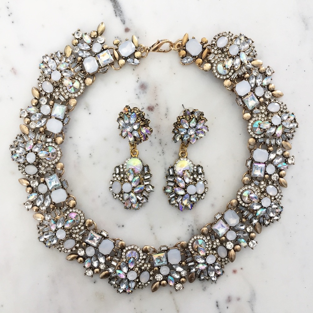 "Antoinette" Earrings || Clear Crystal Statement - Picture 6 of 11