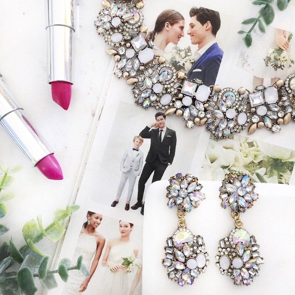 "Antoinette" Earrings || Clear Crystal Statement