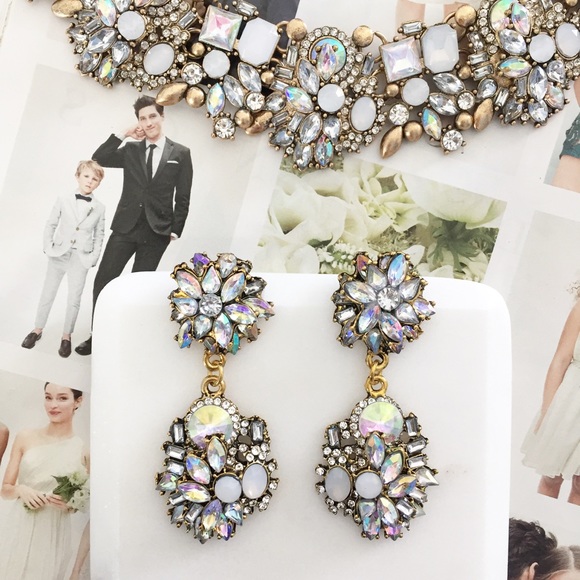 "Antoinette" Earrings || Clear Crystal Statement - Picture 2 of 11