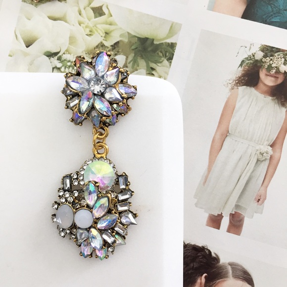 "Antoinette" Earrings || Clear Crystal Statement - Picture 5 of 11