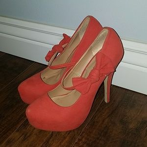 Glaze Coral Mary Jane Stillettos