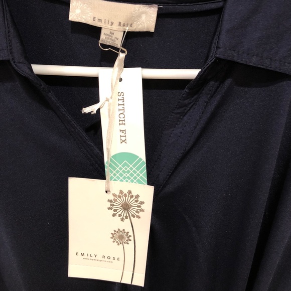 Navy Jersey shirt dress - Picture 2 of 4