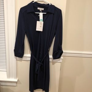 Navy Jersey shirt dress