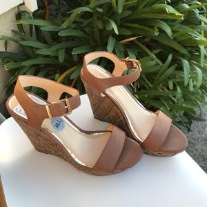 Jessica Simpson caramel-brown wedge sandals