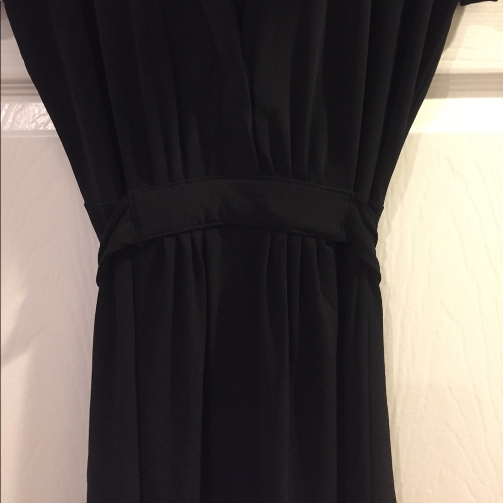 Gap black cuffed tie back stretch dress m medium - Picture 3 of 5