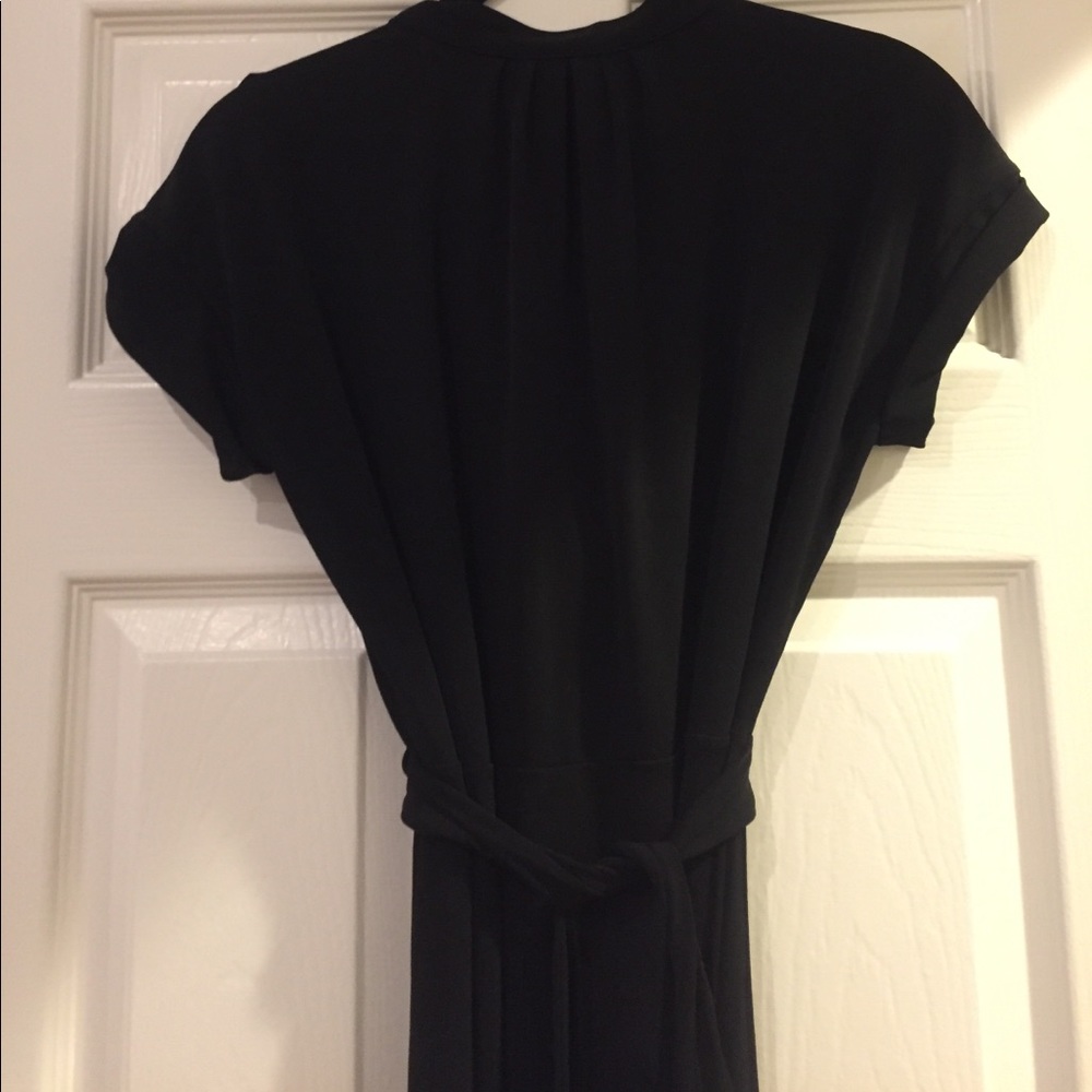 Gap black cuffed tie back stretch dress m medium - Picture 4 of 5