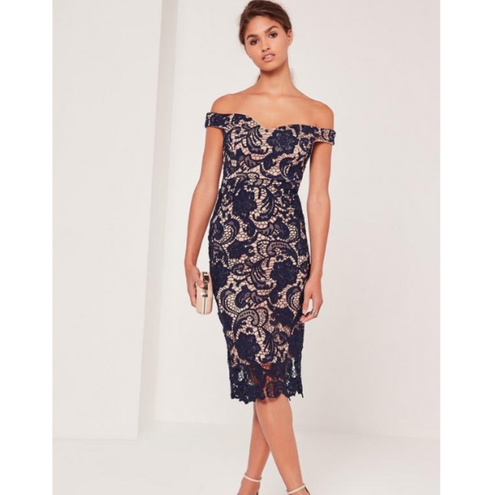 Navy Crochet Dress
