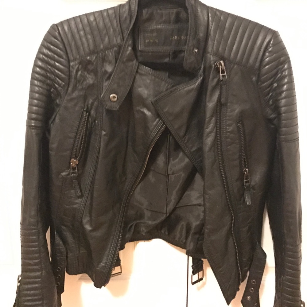 Black leather jacket