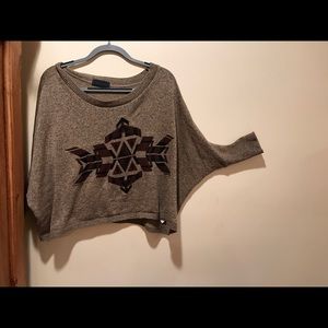Women's graphic design bat wing sweater
