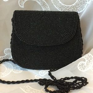 ‼️SALE‼️HAND MADE LA REGALE BLK FULLY BEADED BAG