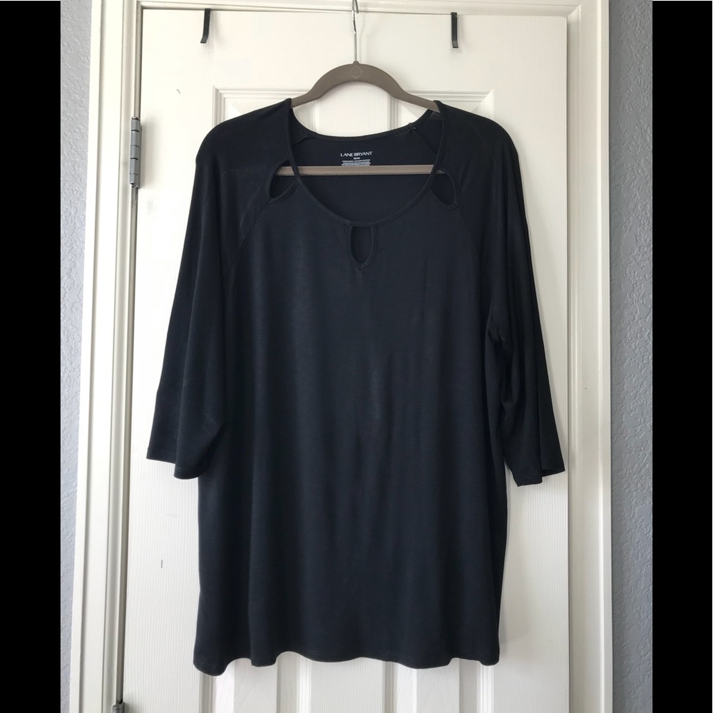 Lane Bryant 3/4 Length Tee with Keyholes- 18/20
