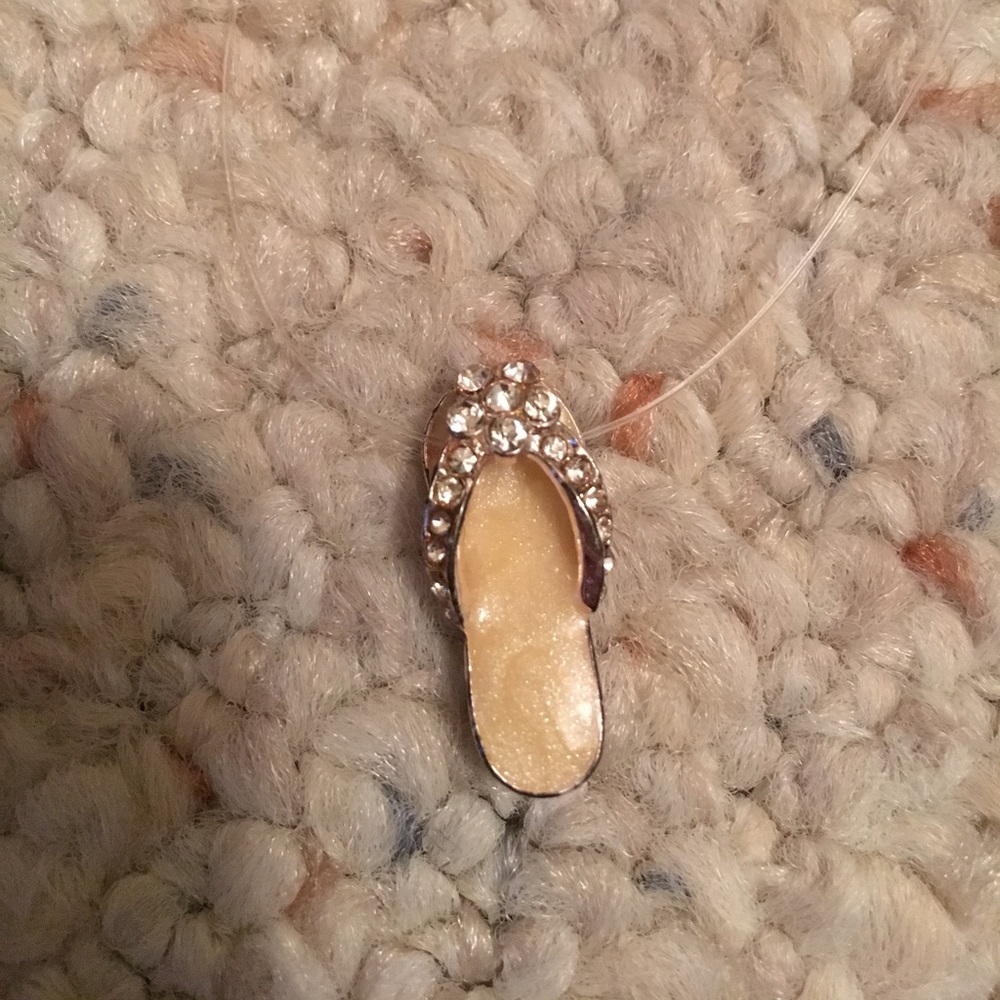 White/cream Flip flop Necklace