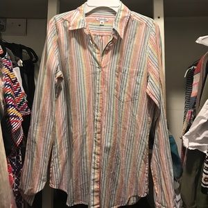Steven Alan rainbow striped collared shirt