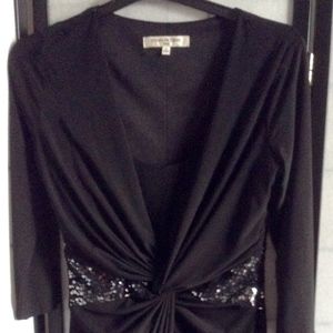 NWT Evan-Picone Women's 10 Black Sequin Dress