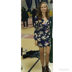 Floral wrap top dress