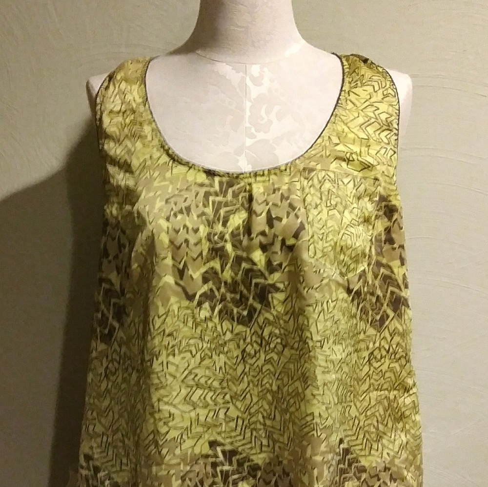 Yellow chevron patterned tank top