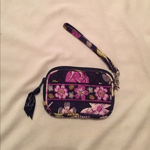 Purple Floral Pattern Vera Bradley Wristlet