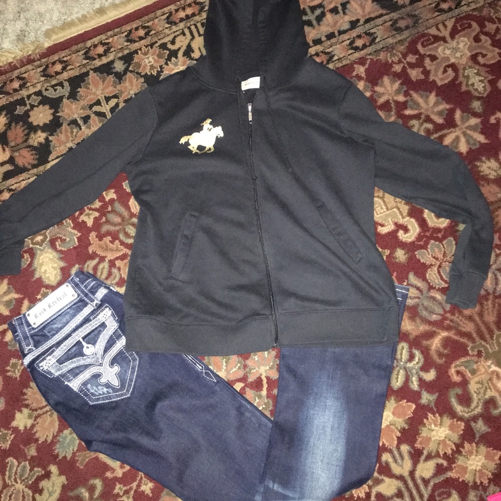 Bit&Bridlezip up hoody EUC size large