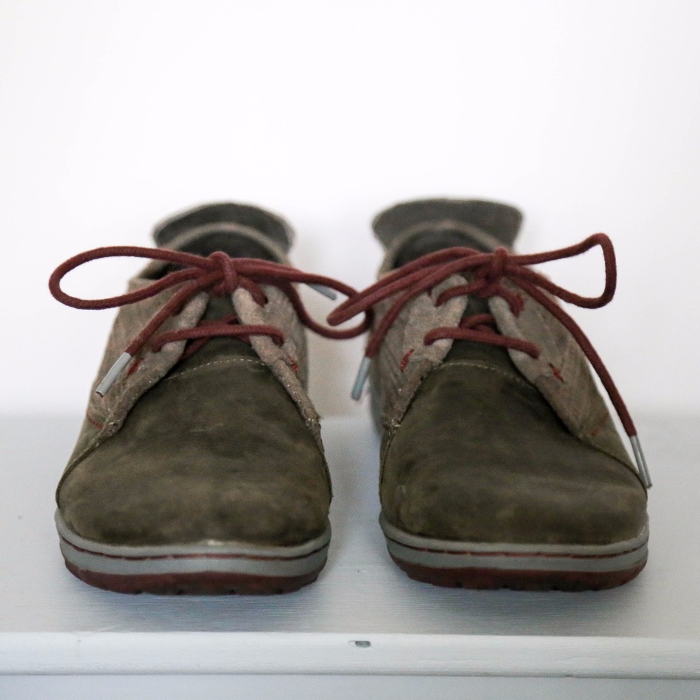 Merrell Ashland Tie Green Gray Shoes