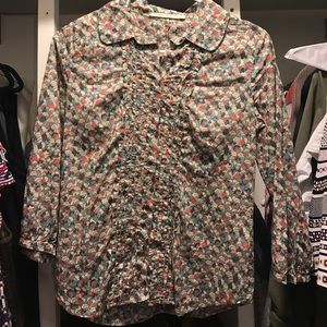 Chemins Blanc Paris ruffled collared shirt