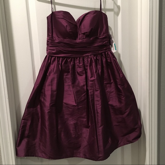 Eliza J Eggplant Strapless Party Dress - Picture 1 of 4