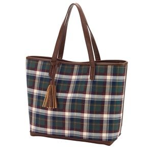 Avery Plaid Tote by Wholesale Boutique,NWT