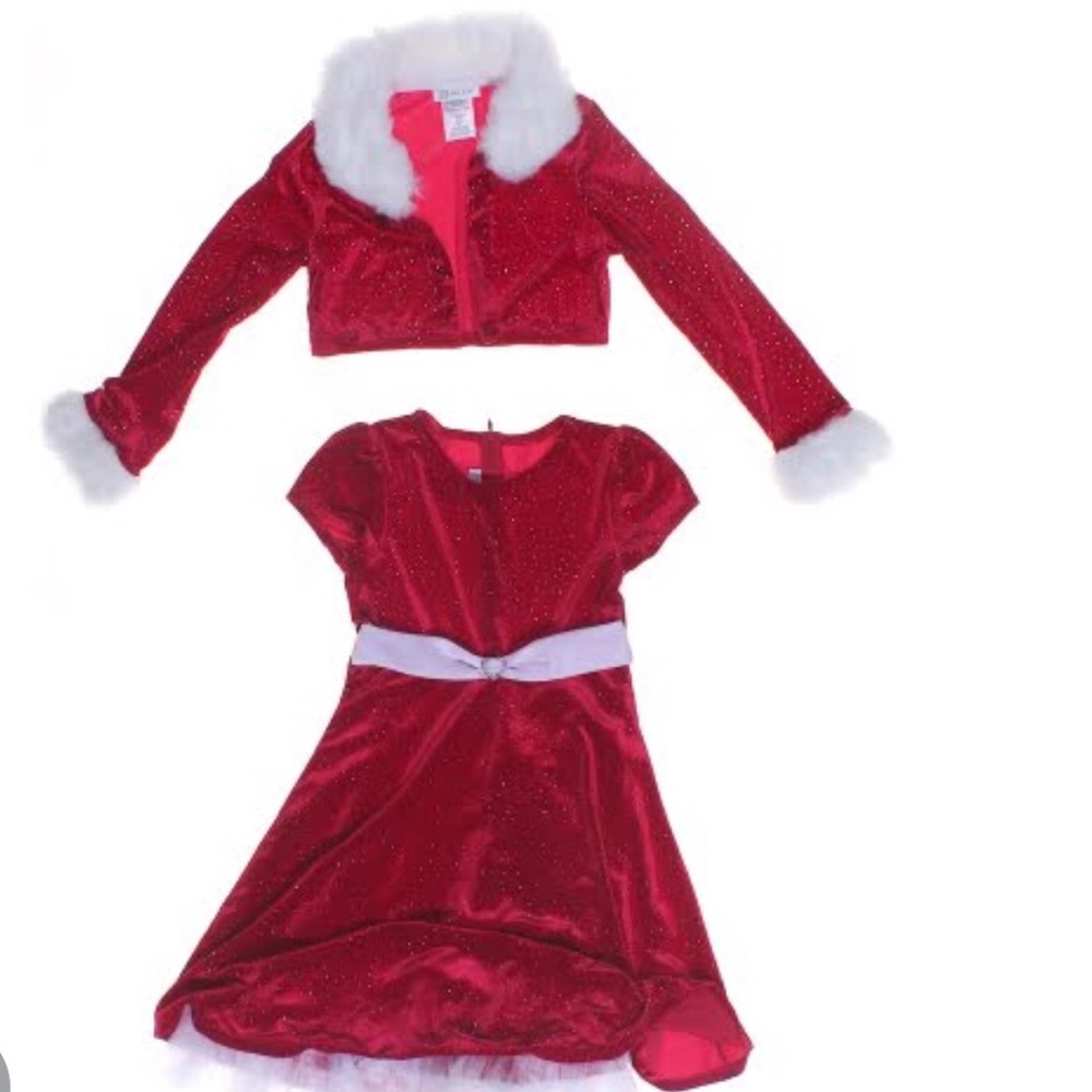 Red Sparkly Christmas Dress and Shrug