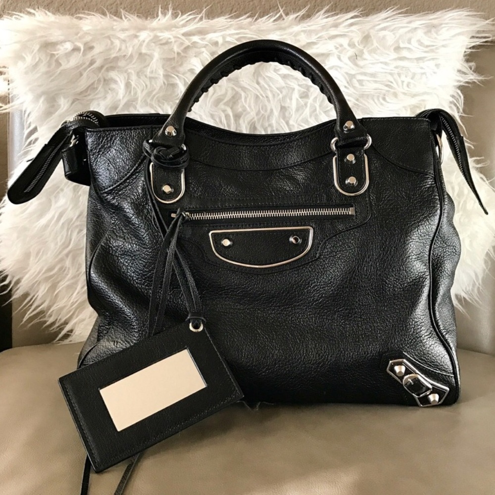 Balenciaga Metallic Edge Velo Bag Black