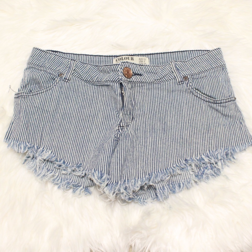 Cotton On striped denim shorts sz 6
