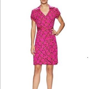 DVF Pink Wrap Dress Size 4