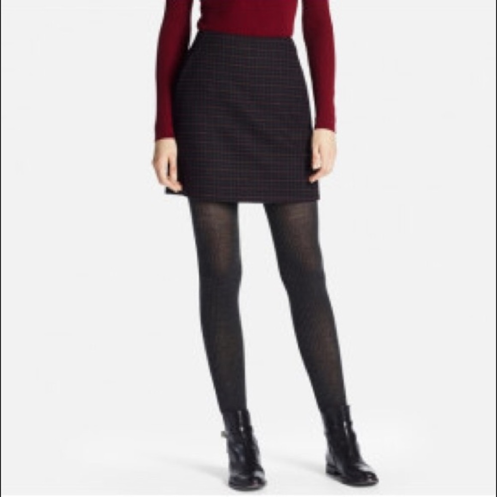 Uniqlo high waist wool mini skirt