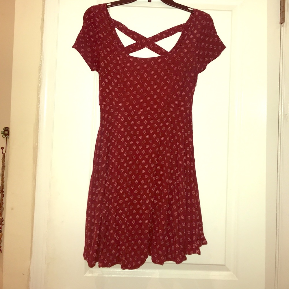 Kimchi Blue/UO maroon mini dress with cross back