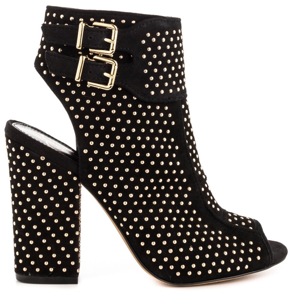 Jessica Simpson black suede peep toe bootie