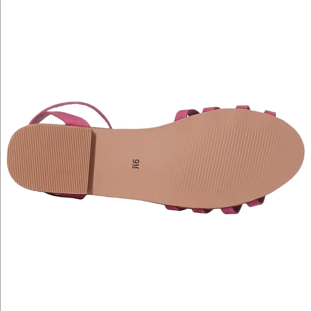 NIB Pink Open Toe Genuine Leather Slingback Sandal - Picture 4 of 4