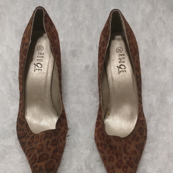 Rouge Helium Shoes - Leopard Print Heels