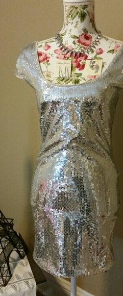 Silver sparkly sequined show stopper - Picture 1 of 6