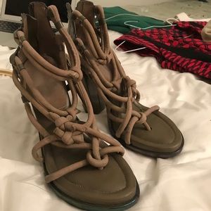 Green Alexander Wang lace up sandals