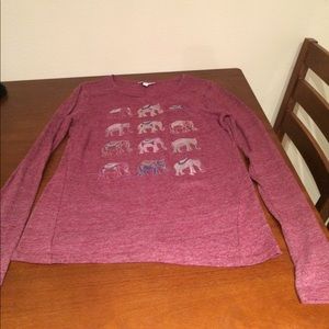 Long sleeve Lucky Brand elephant top EUC