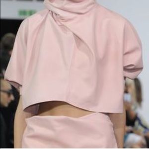 JW Anderson Pink Lambskin Twist Crop Top