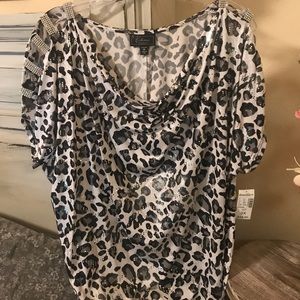 Black, white and silver top