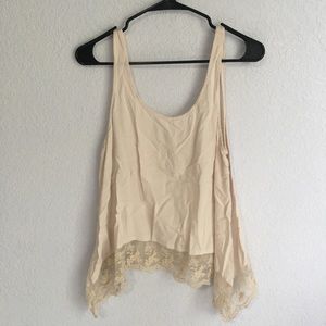 Off-White Tank With Lace