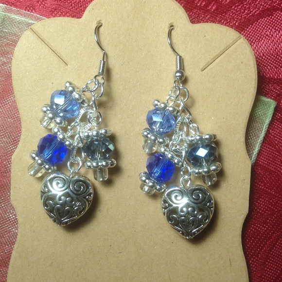 NEW handcrafted silver plated hook style earrings - Picture 2 of 2