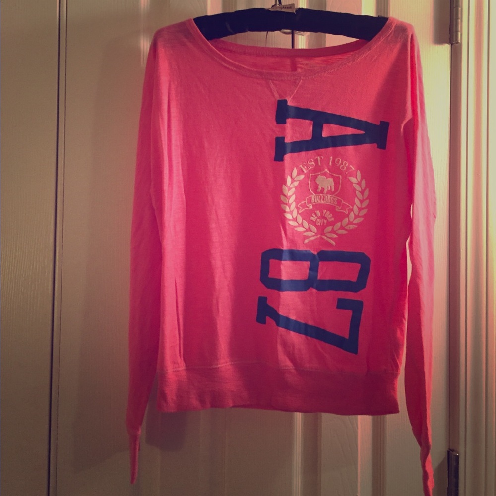 Aeropostale slight off the shoulder pink shirt