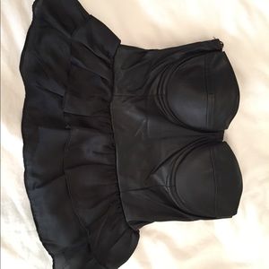 Black ruffle crop top