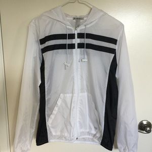 Black and White Striped Windbreaker