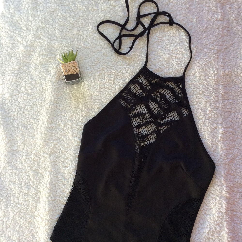 Black Netted Body Suit