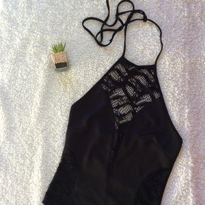 Black Netted Body Suit